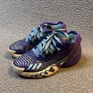 Adidas D.O.N. Issue 4 Utah Jazz Sneakers Boys Size 3.5 Purple And White Baseball